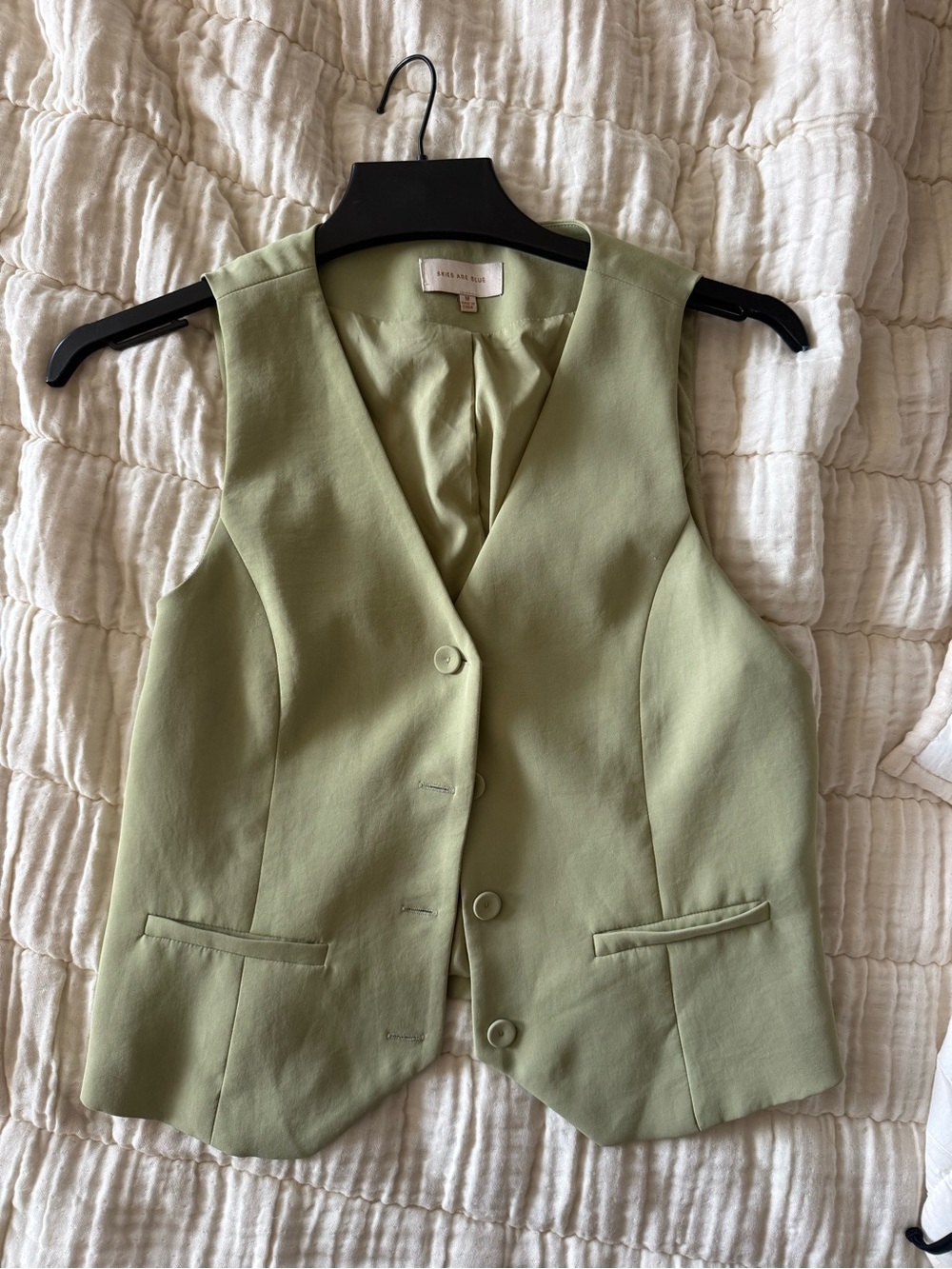 Skies Are Blue Light Green Tailored Vest